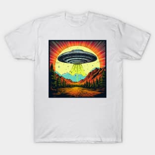 Vintage Comics UFO Encounters UFO Witness Cartoon Vintage T-Shirt